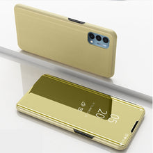 Load image into Gallery viewer, Plated Mirror Horizontal Flip Leather Case with Holder, For iPhone 13, For iPhone 13 Pro, For iPhone 13 Pro Max, For OnePlus Nord 2 5G, For OnePlus N200 5G