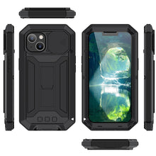 Load image into Gallery viewer, R-JUST Sliding Camera Shockproof Waterproof Dust-proof Metal + Silicone Protective Case with Holder, For iPhone 13 mini, For iPhone 13, For iPhone 13 Pro, For iPhone 13 Pro Max