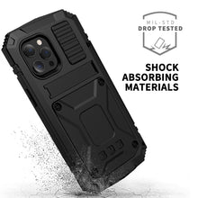 Load image into Gallery viewer, R-JUST Shockproof Waterproof Dust-proof Metal + Silicone Protective Case with Holder, For iPhone 13, For iPhone 13 Pro, For iPhone 13 Pro Max, For iPhone 13 mini