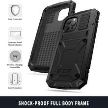 Load image into Gallery viewer, R-JUST Shockproof Waterproof Dust-proof Metal + Silicone Protective Case with Holder, For iPhone 13, For iPhone 13 Pro, For iPhone 13 Pro Max, For iPhone 13 mini