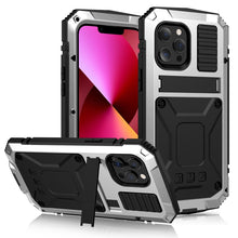 Load image into Gallery viewer, R-JUST Shockproof Waterproof Dust-proof Metal + Silicone Protective Case with Holder, For iPhone 13, For iPhone 13 Pro, For iPhone 13 Pro Max, For iPhone 13 mini
