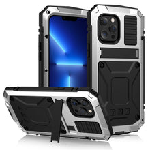 Load image into Gallery viewer, R-JUST Shockproof Waterproof Dust-proof Metal + Silicone Protective Case with Holder, For iPhone 13, For iPhone 13 Pro, For iPhone 13 Pro Max, For iPhone 13 mini
