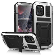 Load image into Gallery viewer, R-JUST Shockproof Waterproof Dust-proof Metal + Silicone Protective Case with Holder, For iPhone 13, For iPhone 13 Pro, For iPhone 13 Pro Max, For iPhone 13 mini