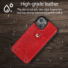 Load image into Gallery viewer, Shockproof PU Leather + TPU Protective Case with Card Slot &amp; Lanyard, For iPhone 13 mini, For iPhone 13, For iPhone 13 Pro, For iPhone 13 Pro Max