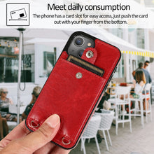 Load image into Gallery viewer, Shockproof PU Leather + TPU Protective Case with Card Slot &amp; Lanyard, For iPhone 13 mini, For iPhone 13, For iPhone 13 Pro, For iPhone 13 Pro Max