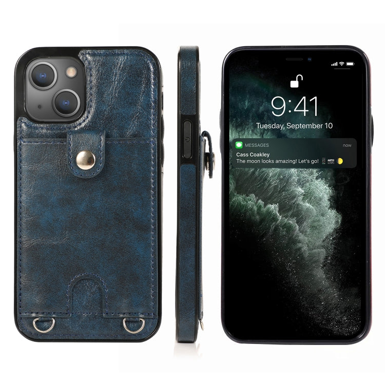 Shockproof PU Leather + TPU Protective Case with Card Slot & Lanyard, For iPhone 13 mini, For iPhone 13, For iPhone 13 Pro, For iPhone 13 Pro Max