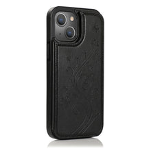 Load image into Gallery viewer, Butterflies Flowers Double Buckle PU + TPU Protective Case with Holder &amp; Card Slots &amp; Photo Frame, For iPhone 13 mini, For iPhone 13, For iPhone 13 Pro, For iPhone 13 Pro Max
