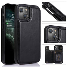 Load image into Gallery viewer, Double Buckle Shockproof PU Protective Case with Card Slots &amp; Holder, For iPhone 13, For  iPhone 13 Mini, For iPhone 13 Pro, For iPhone 13 Pro Max