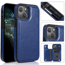 Load image into Gallery viewer, Double Buckle Shockproof PU Protective Case with Card Slots &amp; Holder, For iPhone 13, For  iPhone 13 Mini, For iPhone 13 Pro, For iPhone 13 Pro Max
