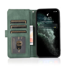 Load image into Gallery viewer, Skin-feel Crazy Horse Texture Zipper Wallet Bag Horizontal Flip Leather Case with Holder &amp; Card Slots &amp; Wallet &amp; Lanyard, For iPhone 13 mini, For iPhone 13, For iPhone 13 Pro, For iPhone 13 Pro Max