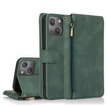 Load image into Gallery viewer, Skin-feel Crazy Horse Texture Zipper Wallet Bag Horizontal Flip Leather Case with Holder &amp; Card Slots &amp; Wallet &amp; Lanyard, For iPhone 13 mini, For iPhone 13, For iPhone 13 Pro, For iPhone 13 Pro Max