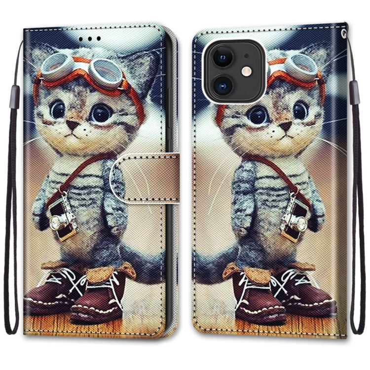 Coloured Drawing Cross Texture Horizontal Flip PU Leather Case with Holder & Card Slots & Wallet & Lanyard, For iPhone 13 mini, For iPhone 13
