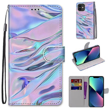 Load image into Gallery viewer, Coloured Drawing Cross Texture Horizontal Flip PU Leather Case with Holder &amp; Card Slots &amp; Wallet &amp; Lanyard, For iPhone 13 mini, For iPhone 13