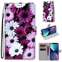Load image into Gallery viewer, Coloured Drawing Cross Texture Horizontal Flip PU Leather Case with Holder &amp; Card Slots &amp; Wallet &amp; Lanyard, For iPhone 13 mini, For iPhone 13