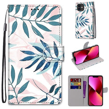 Load image into Gallery viewer, Coloured Drawing Cross Texture Horizontal Flip PU Leather Case with Holder &amp; Card Slots &amp; Wallet &amp; Lanyard, For iPhone 13 mini, For iPhone 13