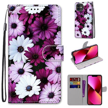 Load image into Gallery viewer, Coloured Drawing Cross Texture Horizontal Flip PU Leather Case with Holder &amp; Card Slots &amp; Wallet &amp; Lanyard, For iPhone 13 mini, For iPhone 13