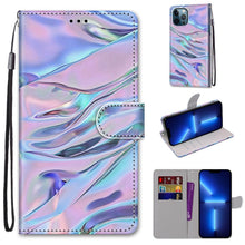 Load image into Gallery viewer, Coloured Drawing Cross Texture Horizontal Flip PU Leather Case with Holder &amp; Card Slots &amp; Wallet &amp; Lanyard, For iPhone 13 Pro, For iPhone 13 Pro Max