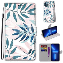 Load image into Gallery viewer, Coloured Drawing Cross Texture Horizontal Flip PU Leather Case with Holder &amp; Card Slots &amp; Wallet &amp; Lanyard, For iPhone 13 Pro, For iPhone 13 Pro Max