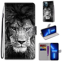 Load image into Gallery viewer, Coloured Drawing Cross Texture Horizontal Flip PU Leather Case with Holder &amp; Card Slots &amp; Wallet &amp; Lanyard, For iPhone 13 Pro, For iPhone 13 Pro Max