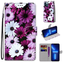 Load image into Gallery viewer, Coloured Drawing Cross Texture Horizontal Flip PU Leather Case with Holder &amp; Card Slots &amp; Wallet &amp; Lanyard, For iPhone 13 Pro, For iPhone 13 Pro Max