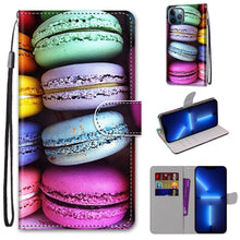 Load image into Gallery viewer, Coloured Drawing Cross Texture Horizontal Flip PU Leather Case with Holder &amp; Card Slots &amp; Wallet &amp; Lanyard, For iPhone 13 Pro, For iPhone 13 Pro Max
