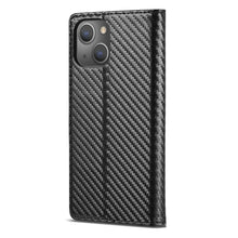 Load image into Gallery viewer, LC.IMEEKE Carbon Fiber PU + TPU Horizontal Flip Leather Case with Holder &amp; Card Slot &amp; Wallet, For iPhone 13 mini, For iPhone 13, For iPhone 13 Pro, For iPhone 13 Pro Max