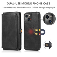 Load image into Gallery viewer, Strong Magnetic Detachable Horizontal Flip Leather Case with Card Slots &amp; Wallet, For iPhone 13, For  iPhone 13 Mini, For iPhone 13 Pro, For iPhone 13 Pro Max