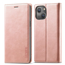 Load image into Gallery viewer, LC.IMEEKE Strong Magnetic PU + Matte TPU Horizontal Flip Leather Case with Holder &amp; Card Slots &amp; Wallet, For iPhone 13 mini, For iPhone 13, For iPhone 13 Pro, For iPhone 13 Pro Max