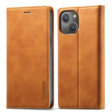 Load image into Gallery viewer, LC.IMEEKE Strong Magnetic PU + Matte TPU Horizontal Flip Leather Case with Holder &amp; Card Slots &amp; Wallet, For iPhone 13 mini, For iPhone 13, For iPhone 13 Pro, For iPhone 13 Pro Max