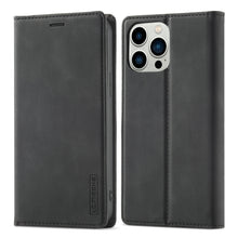 Load image into Gallery viewer, LC.IMEEKE Strong Magnetic PU + Matte TPU Horizontal Flip Leather Case with Holder &amp; Card Slots &amp; Wallet, For iPhone 13 mini, For iPhone 13, For iPhone 13 Pro, For iPhone 13 Pro Max