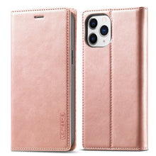 Load image into Gallery viewer, LC.IMEEKE Strong Magnetic PU + Matte TPU Horizontal Flip Leather Case with Holder &amp; Card Slots &amp; Wallet, For iPhone 13 mini, For iPhone 13, For iPhone 13 Pro, For iPhone 13 Pro Max