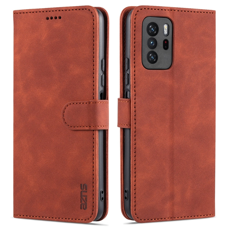 AZNS Skin Feel Calf Texture Horizontal Flip Leather Case with Card Slots & Holder & Wallet, For Xiaomi Redmi Note 9 Pro 5G, For Xiaomi Mi 10T Lite 5G, For Xiaomi Redmi Note 10 Pro 5G, For Xiaomi Poco X3 GT, For Xiaomi Mi 10S, For OPPO A16