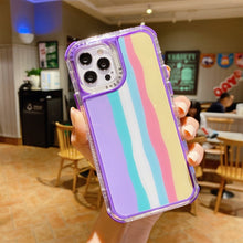 Load image into Gallery viewer, Rainbow TPU + PC Glass Shockproof Case, For iPhone 13