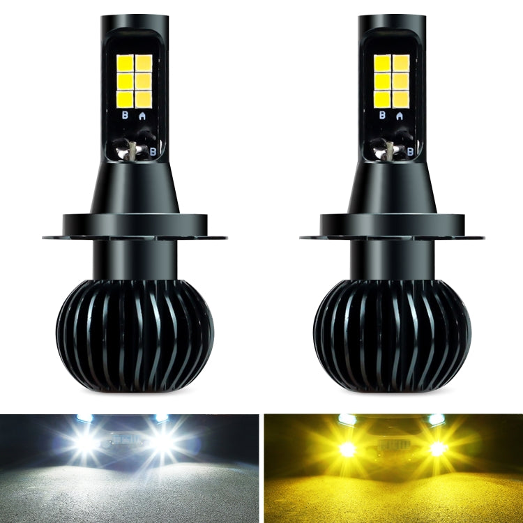DC9-32V / 3000LM / 30W / 6000K+3000K IP65 Car LED Double Color Fog Light with 12LEDs CSP Lamp Beads, 2 PCS EV15 H1, 2 PCS EV15 H3, 2 PCS EV15 H7