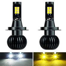 Load image into Gallery viewer, DC9-32V / 3000LM / 30W / 6000K+3000K IP65 Car LED Double Color Fog Light with 12LEDs CSP Lamp Beads, 2 PCS EV15 H1, 2 PCS EV15 H3, 2 PCS EV15 H7
