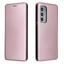 Load image into Gallery viewer, Carbon Fiber Texture Magnetic Horizontal Flip TPU + PC + PU Leather Case with Card Slot, For Motorola Edge 20, For Samsung Galaxy Z Fold3 5G, For OnePlus Nord 2 5G