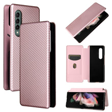 Load image into Gallery viewer, Carbon Fiber Texture Magnetic Horizontal Flip TPU + PC + PU Leather Case with Card Slot, For Motorola Edge 20, For Samsung Galaxy Z Fold3 5G, For OnePlus Nord 2 5G