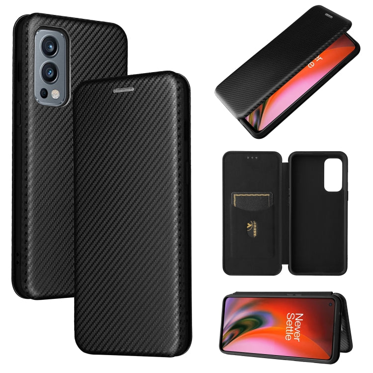Carbon Fiber Texture Magnetic Horizontal Flip TPU + PC + PU Leather Case with Card Slot, For Motorola Edge 20, For Samsung Galaxy Z Fold3 5G, For OnePlus Nord 2 5G