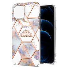 Load image into Gallery viewer, Electroplating Splicing Marble Flower Pattern TPU Shockproof Case, For iPhone 13 mini, For iPhone 13, For iPhone 13 Pro, For iPhone 13 Pro Max