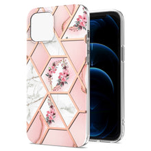 Load image into Gallery viewer, Electroplating Splicing Marble Flower Pattern TPU Shockproof Case, For iPhone 13 mini, For iPhone 13, For iPhone 13 Pro, For iPhone 13 Pro Max