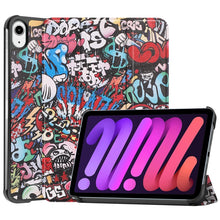 Load image into Gallery viewer, Custer Painted 3-Fold Holder Smart Leather Tablet Case, For iPad mini 6 / mini 2024