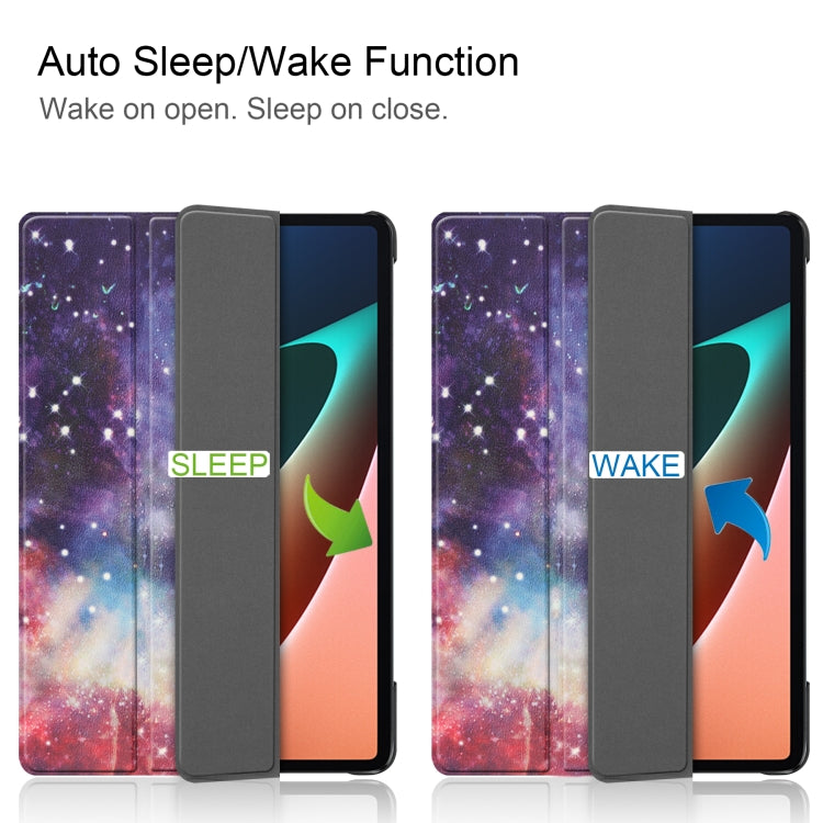 Custer Painted PU Leather Case with Sleep / Wake-up Function & 3-Fold Holder, For Xiaomi Pad 5