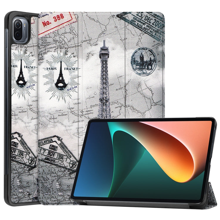 Custer Painted PU Leather Case with Sleep / Wake-up Function & 3-Fold Holder, For Xiaomi Pad 5