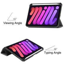 Load image into Gallery viewer, Custer Pure Color TPU Smart Leather Tablet Case with 3-Fold Holder &amp; Pen Slot, For iPad mini 6 / mini 2024