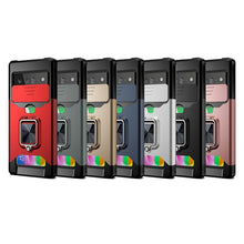 Load image into Gallery viewer, Sliding Camera Cover Design PC + TPU Shockproof Case with Ring Holder &amp; Card Slot, For Google Pixel 6 Pro, For Samsung Galaxy A52, For Samsung Galaxy A72, For Samsung Galaxy S21, For Samsung Galaxy S21+, For Samsung Galaxy A12