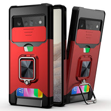 Load image into Gallery viewer, Sliding Camera Cover Design PC + TPU Shockproof Case with Ring Holder &amp; Card Slot, For Google Pixel 6 Pro, For Samsung Galaxy A52, For Samsung Galaxy A72, For Samsung Galaxy S21, For Samsung Galaxy S21+, For Samsung Galaxy A12
