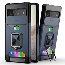 Load image into Gallery viewer, Sliding Camera Cover Design PC + TPU Shockproof Case with Ring Holder &amp; Card Slot, For Google Pixel 6 Pro, For Samsung Galaxy A52, For Samsung Galaxy A72, For Samsung Galaxy S21, For Samsung Galaxy S21+, For Samsung Galaxy A12
