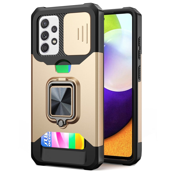 Sliding Camera Cover Design PC + TPU Shockproof Case with Ring Holder & Card Slot, For Google Pixel 6 Pro, For Samsung Galaxy A52, For Samsung Galaxy A72, For Samsung Galaxy S21, For Samsung Galaxy S21+, For Samsung Galaxy A12