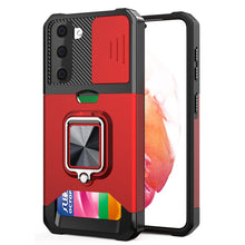 Load image into Gallery viewer, Sliding Camera Cover Design PC + TPU Shockproof Case with Ring Holder &amp; Card Slot, For Google Pixel 6 Pro, For Samsung Galaxy A52, For Samsung Galaxy A72, For Samsung Galaxy S21, For Samsung Galaxy S21+, For Samsung Galaxy A12