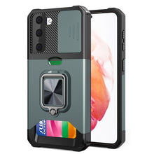 Load image into Gallery viewer, Sliding Camera Cover Design PC + TPU Shockproof Case with Ring Holder &amp; Card Slot, For Google Pixel 6 Pro, For Samsung Galaxy A52, For Samsung Galaxy A72, For Samsung Galaxy S21, For Samsung Galaxy S21+, For Samsung Galaxy A12